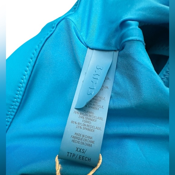 SKIMS Recycled Swim Tank Bikini Top in Turquoise - Picture 7 of 7